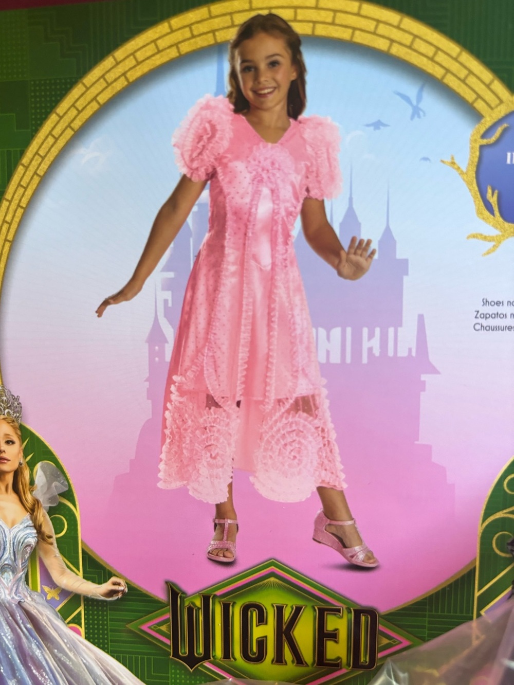 Disguise Glinda Witch Girls' Pink Wicked Costume Princess  Dress Various Sizes